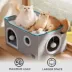 Bedsure® Large Cat Bed for Indoor Cats, Extra Wide Cat Cube House with Fluffy Ball & Scratch Pad image thumbnail 5