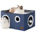 Bedsure® Large Cat Bed for Indoor Cats, Extra Wide Cat Cube House with Fluffy Ball & Scratch Pad image thumbnail 1