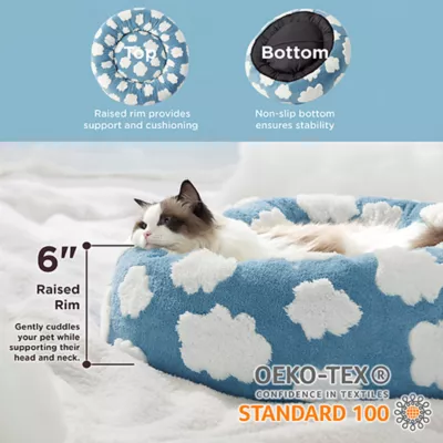Lesure® Cute Donut Pet Bed for Dogs & Cats - Cloud - Image 2
