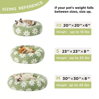 Product Lesure® Cute Donut Pet Bed for Dogs & Cats - Flower