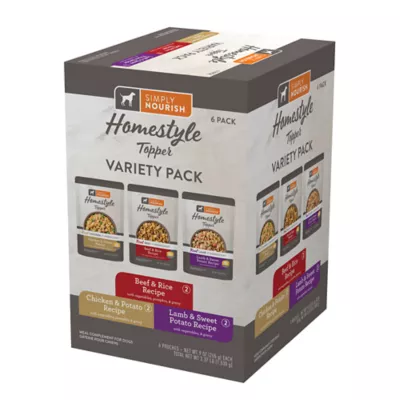 Simply Nourish Homestyle Adult Dog Meal Topper - Variety Pack, 6 ct - Image 1