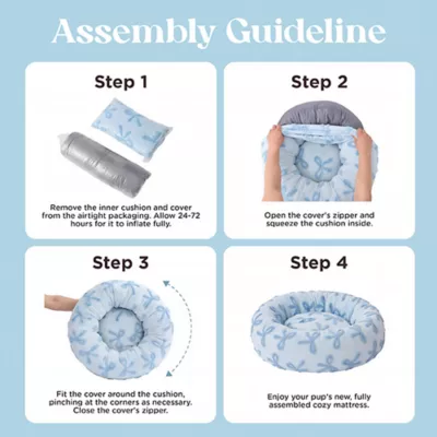 Lesure® Cute Small Donut Round Pet Bed for Dogs & Cats - Bow - Image 5