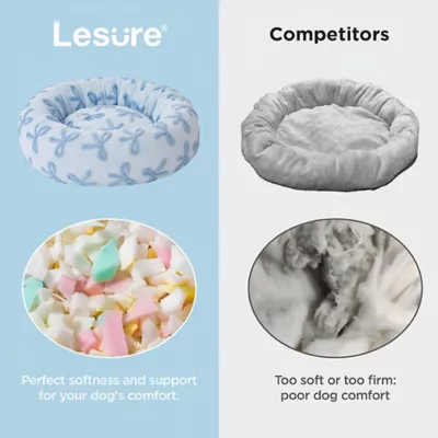 Product Lesure® Cute Small Donut Round Pet Bed for Dogs & Cats - Bow