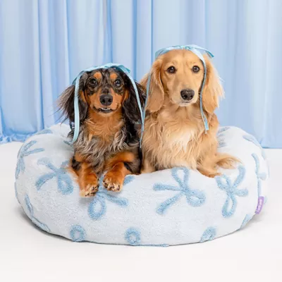 Product Lesure® Cute Small Donut Round Pet Bed for Dogs & Cats - Bow