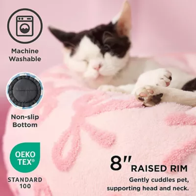 Product Lesure® Cute Small Donut Round Pet Bed for Dogs & Cats - Bow