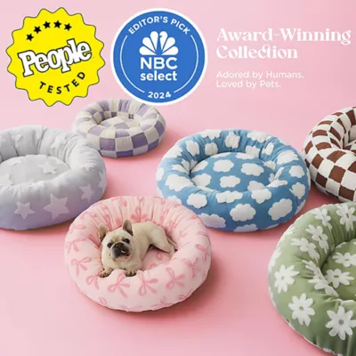 Product Lesure® Cute Small Donut Round Pet Bed for Dogs & Cats - Bow