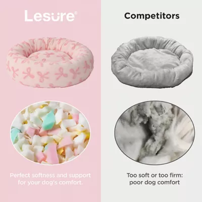 Product Lesure® Cute Small Donut Round Pet Bed for Dogs & Cats - Bow