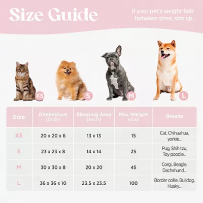 Product Lesure® Cute Small Donut Round Pet Bed for Dogs & Cats - Bow