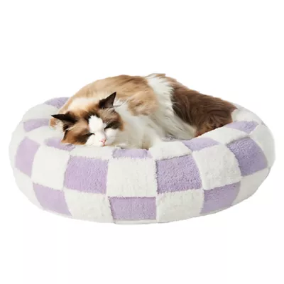 Lesure® Cute Donut Pet Bed for Dogs & Cats - Checkerboard - Image 1