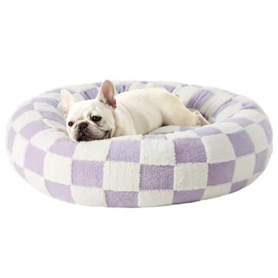 Lesure® Cute Donut Pet Bed for Dogs & Cats - Checkerboard - Image 1
