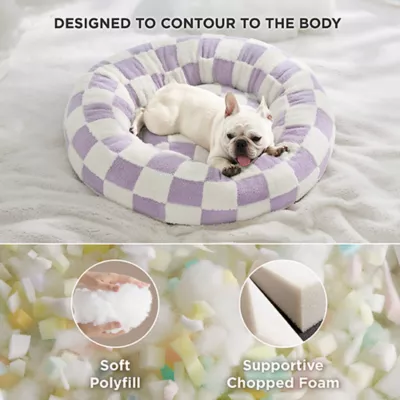 Lesure® Cute Donut Pet Bed for Dogs & Cats - Checkerboard - Image 3