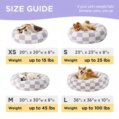 Lesure® Cute Donut Pet Bed for Dogs & Cats - Checkerboard - Image 5