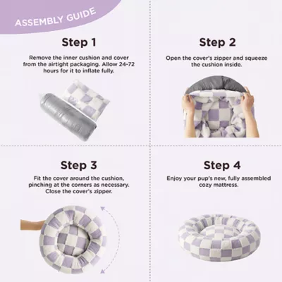 Lesure® Cute Donut Pet Bed for Dogs & Cats - Checkerboard - Image 6