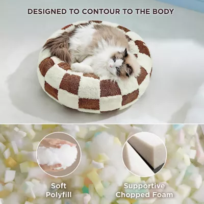 Product Lesure® Cute Donut Pet Bed for Dogs & Cats - Checkerboard