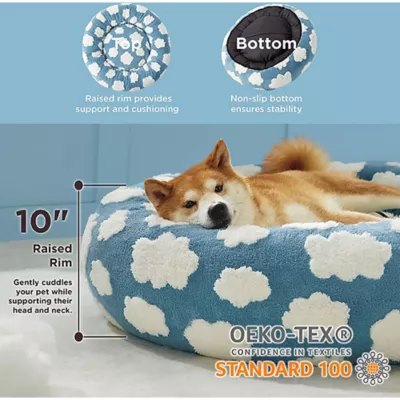 Product Lesure® Cute Donut Pet Bed for Dogs & Cats - Cloud