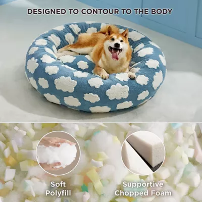 Product Lesure® Cute Donut Pet Bed for Dogs & Cats - Cloud