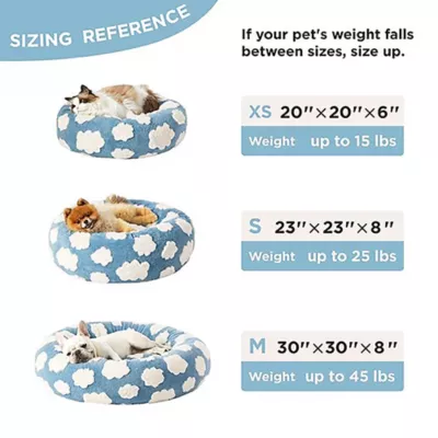 Product Lesure® Cute Donut Pet Bed for Dogs & Cats - Cloud