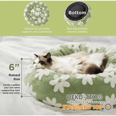 Product Lesure® Cute Donut Pet Bed for Dogs & Cats - Flower