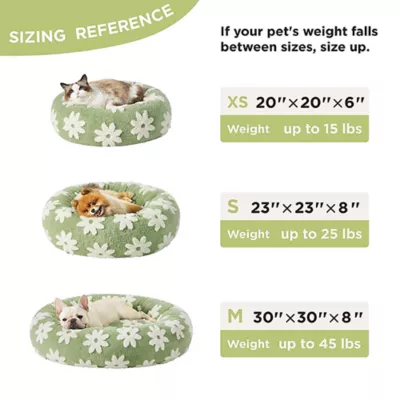 Product Lesure® Cute Donut Pet Bed for Dogs & Cats - Flower