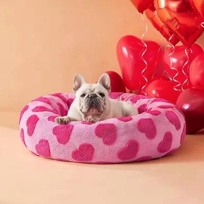 Lesure® Cute Donut Pet Bed for Dogs & Cats - Pink Hearts - Image 6