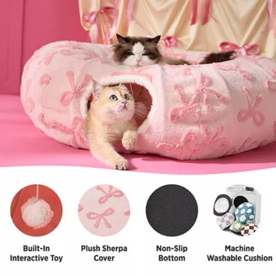 Product Lesure® Cat Tunnel Bed for Indoor Cats - Bow