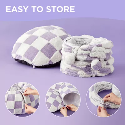 Product Lesure® Cat Tunnel Bed for Indoor Cats, Checkerboard