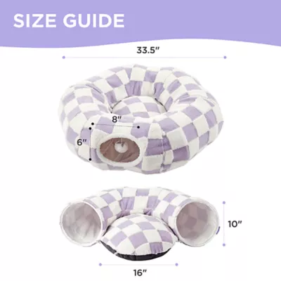 Product Lesure® Cat Tunnel Bed for Indoor Cats, Checkerboard