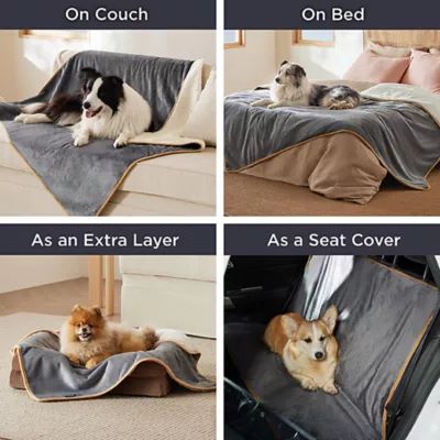 Product Bedsure® Waterproof Dog Blankets, Sherpa Fleece Reversible Furniture Protector for Dog & Cat