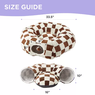 Product Lesure® Cat Tunnel Bed for Indoor Cats, Checkerboard