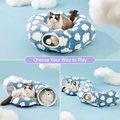 Product Lesure® Cat Tunnel Bed for Indoor Cats, Flowers