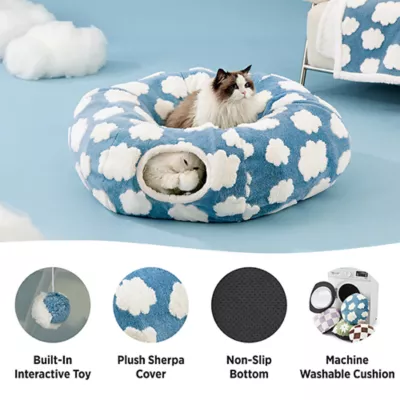 Product Lesure® Cat Tunnel Bed for Indoor Cats, Flowers