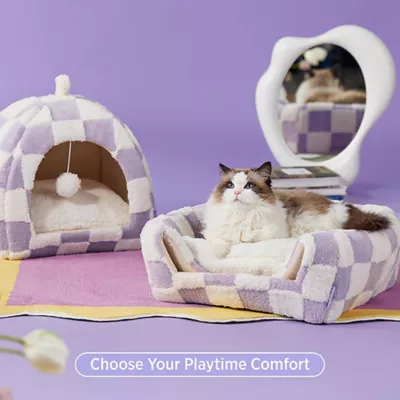 Product Lesure® Cute Checkerboard Cat Beds for Indoor Cats