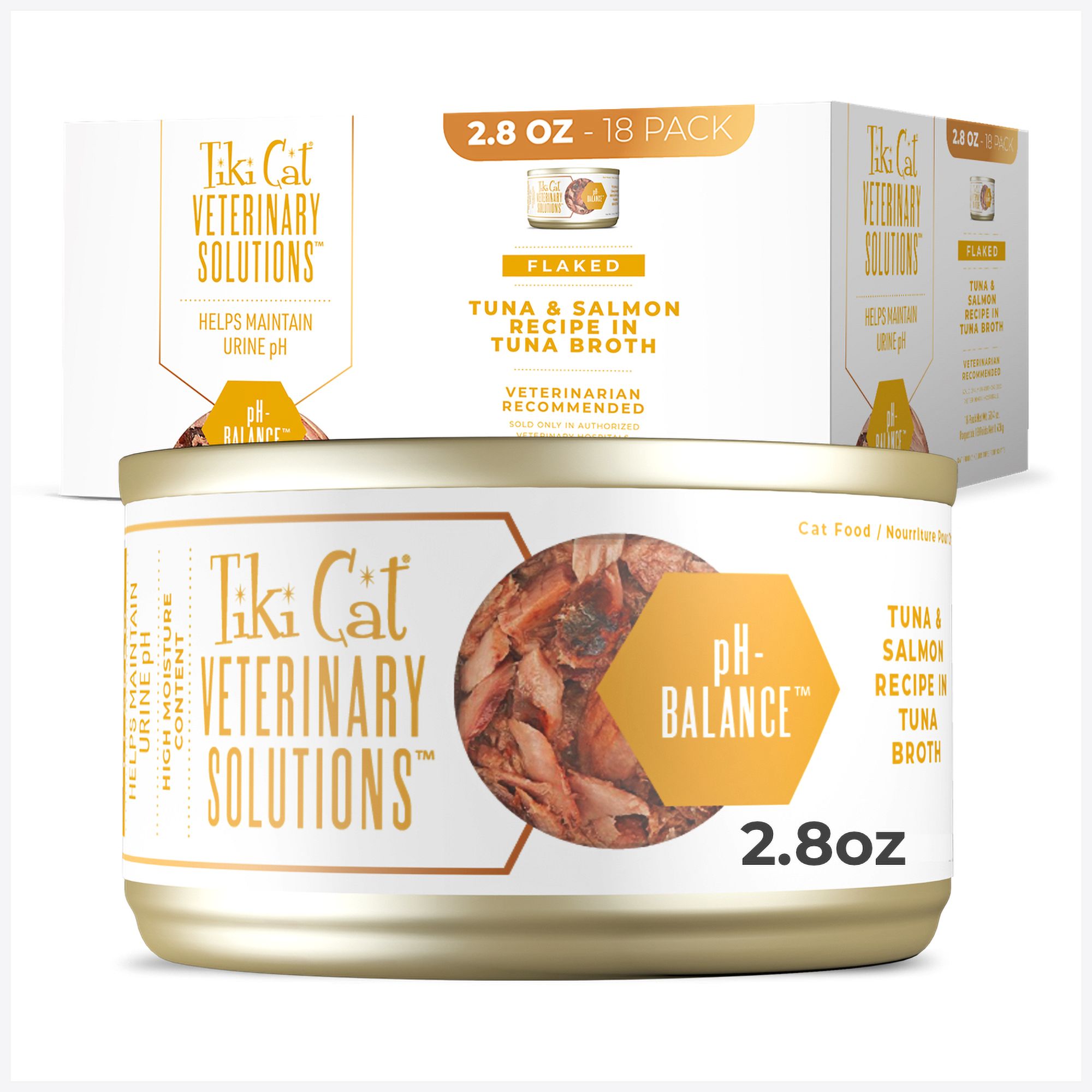 Tiki Cat Veterinary Solutions pH-Balance Wet Cat Food - Tuna & Salmon in Tuna Broth, Flaked by Tiki Cat