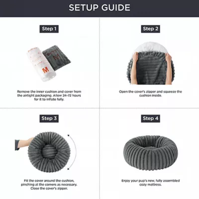 Product Bedsure® Donut Bolster Dog Bed with Removable Washable Cover