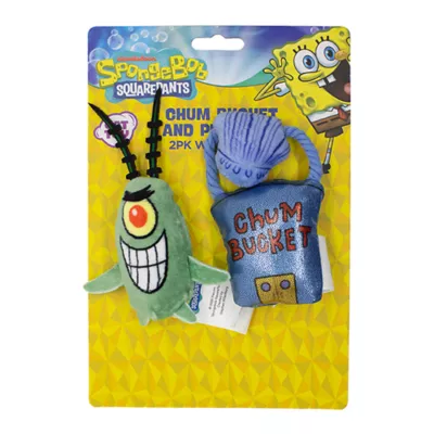 Product Spongebob Plankton & Bucket Cat Toy - 2 Pack