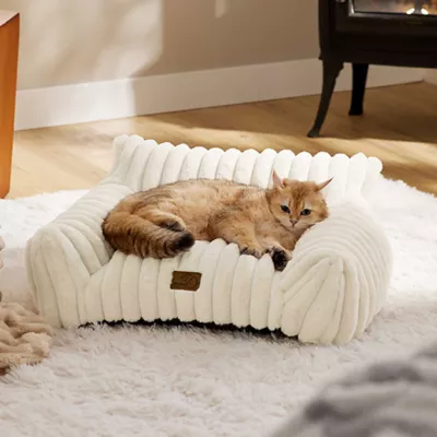 Product Bedsure® Pet Sofa Bed - Fluffy Dog Bed & Cat Couch with Removable Washable Cover