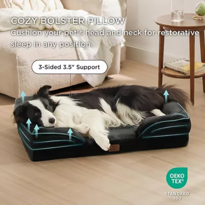 Bedsure® Orthopedic Bolster Dog Sofa Bed, Washable Large Dog Bed Waterproof - Image 3