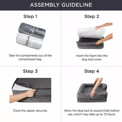 Product Bedsure® Orthopedic Bolster Dog Sofa Bed, Washable Large Dog Bed Waterproof