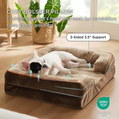 Bedsure® Orthopedic Bolster Dog Sofa Bed, Washable Large Dog Bed Waterproof - Image 2