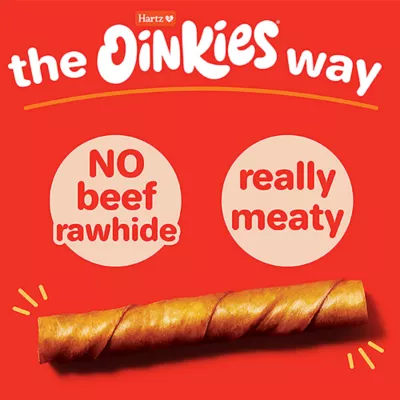 Product Hartz Oinkies Smoked Twists Rawhide-Free All Life Stages Dog Chews - Smoked Pork 20 ct 40 oz