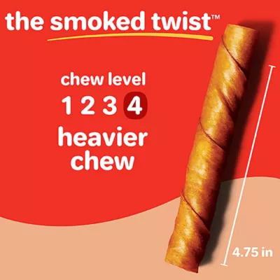 Product Hartz Oinkies Smoked Twists Rawhide-Free All Life Stages Dog Treats - Smoked Pork 10 ct 20 OZ
