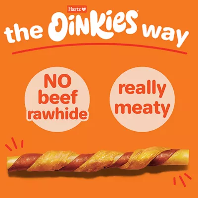 Product Hartz Oinkies Hearty Twists Rawhide-Free All Life Stages Dog Chew - Chicken & Sweet Potato 24 ct