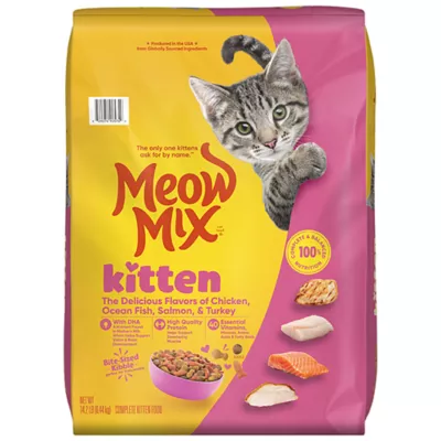 Meow Mix® Kitten Li'l Nibbles® Dry Cat Food - Chicken,Turkey,Salmon,Ocean Fish - Image 1