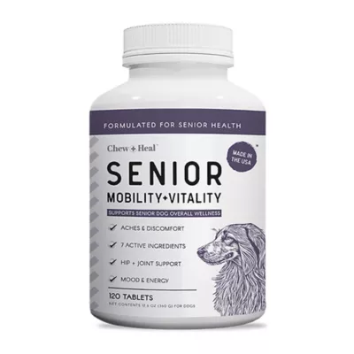 Product Chew + Heal Senior Advanced Mobility + Vitality Flavored Supplement Tablets for Dogs