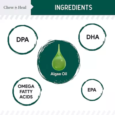 Chew + Heal Vegan Omega 3 Algae Oil for Dogs - Image 2