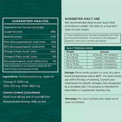 Chew + Heal Vegan Omega 3 Algae Oil for Dogs - Image 5