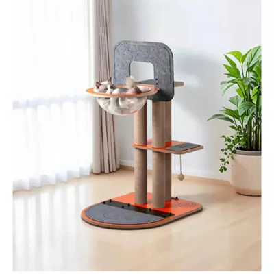 Product New Age Pet® Purr Play Multi_Level Cat Tree with Basketball Hoop & Scratcher