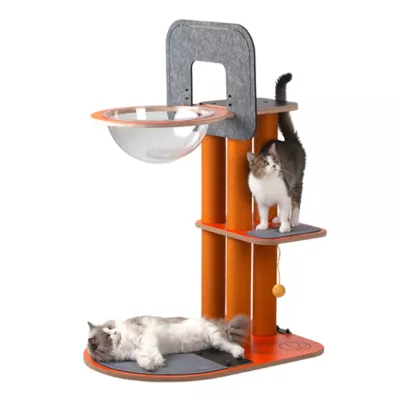 Product New Age Pet® Purr Play Multi_Level Cat Tree with Basketball Hoop & Scratcher