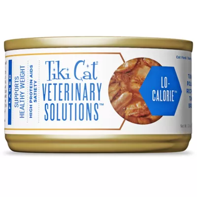 Tiki Cat Veterinary Solutions LO-Calorie Wet Cat Food - Tuna & Pollock in Tuna Broth, Flaked - Image 1