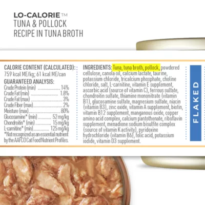Tiki Cat Veterinary Solutions LO-Calorie Wet Cat Food - Tuna & Pollock in Tuna Broth, Flaked - Image 5